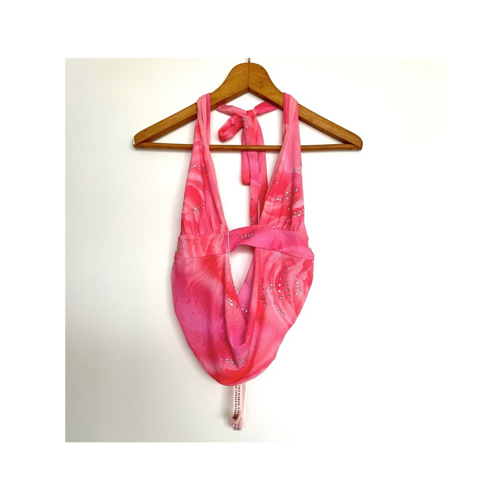 Oh Polly cowl neck crop top in pink